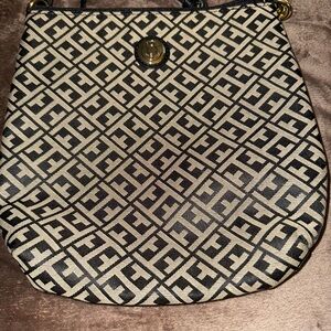 Designer Black and Cream Patterned Women's Bag